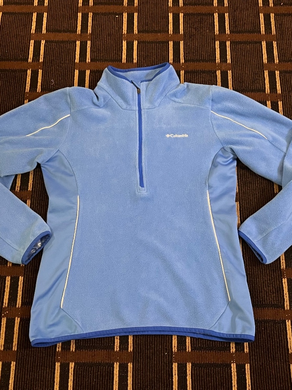 Women’s Columbia Omni Heat Fleece Jacket Light Blue Medium M Half Zip Winter 351